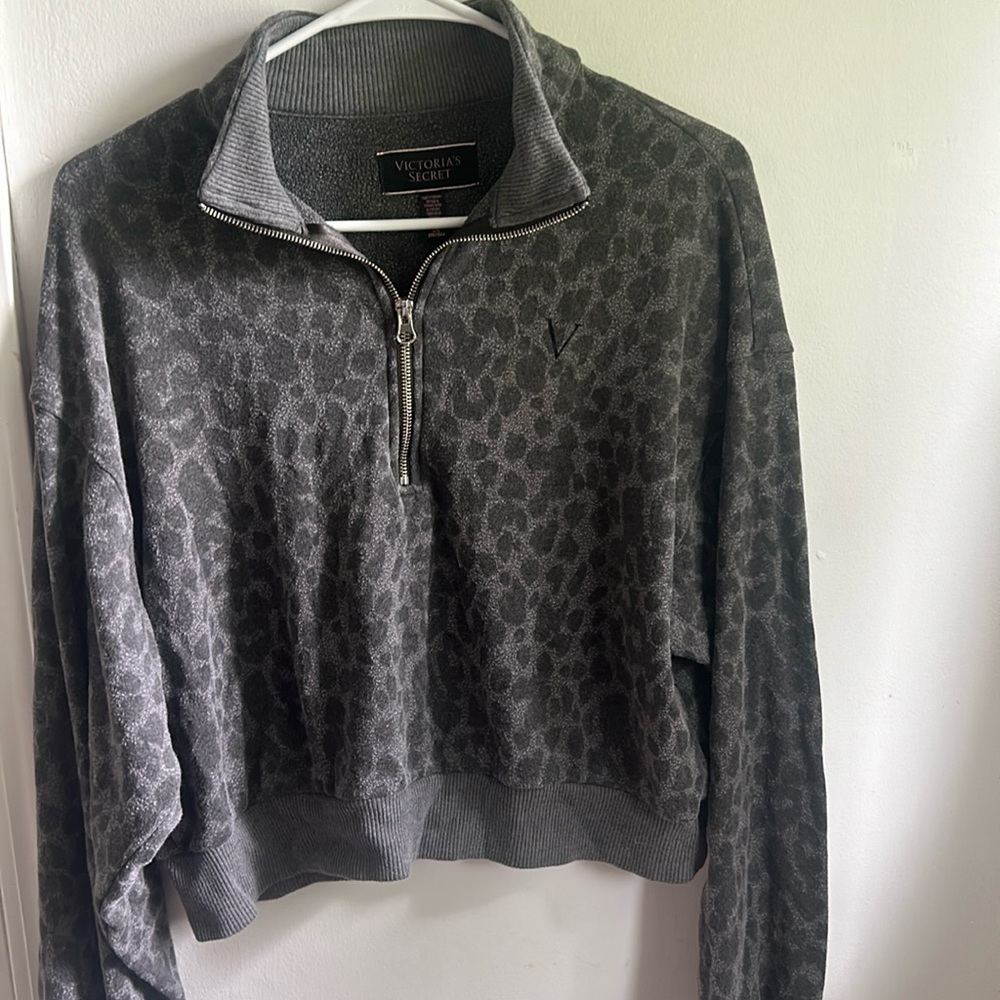 Victoria secret fleece half zip sweatshirt.